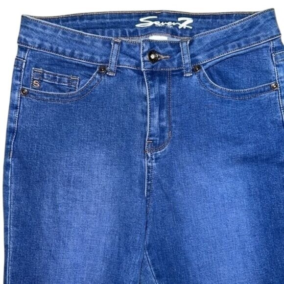 Seven7 Womens Zipper Ankle Denim Jeans Size 7 Blue Cotton-Blend Stretchy - Picture 9 of 10